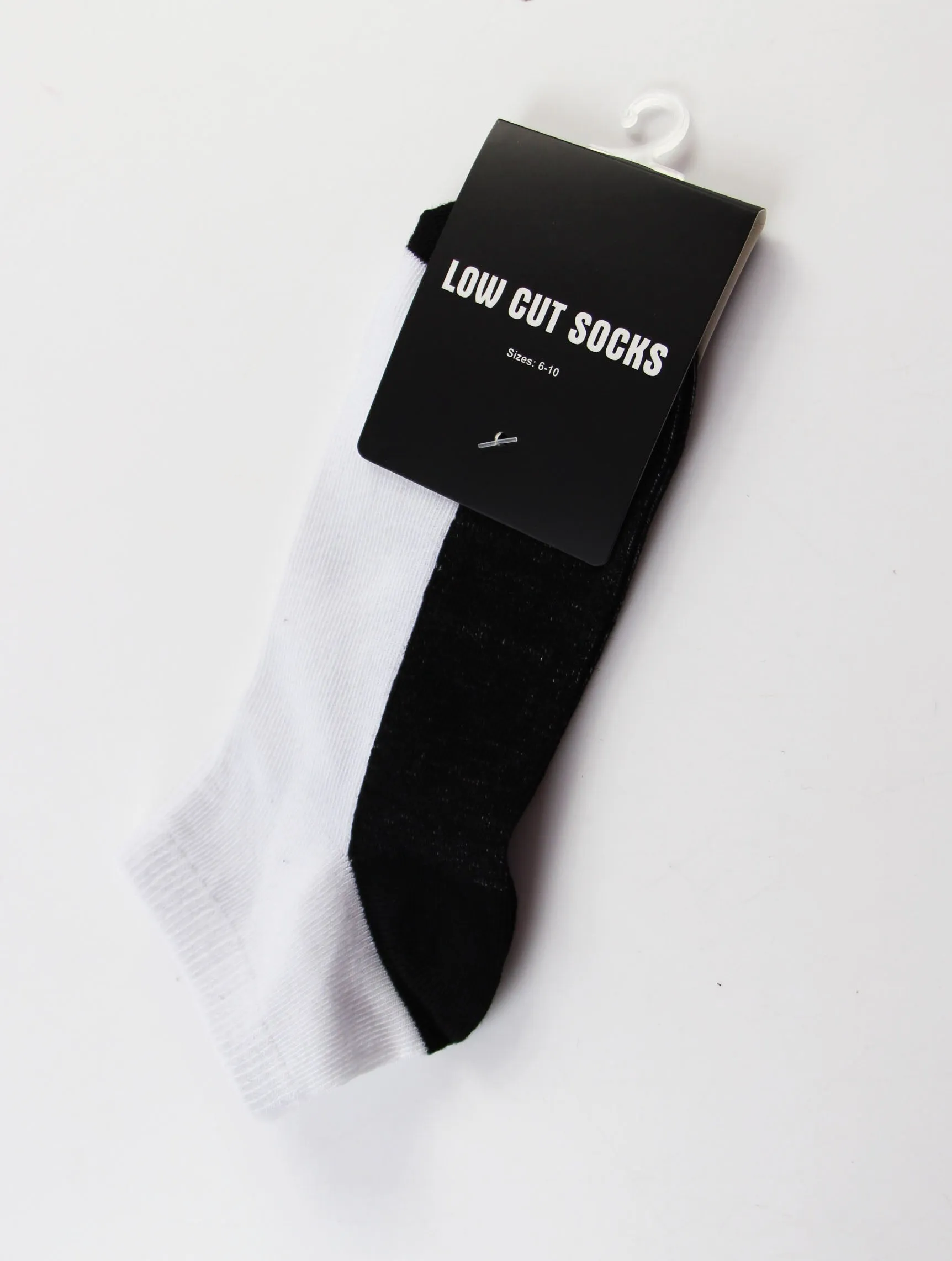 1 x Mens White & Black Low Cut Socks