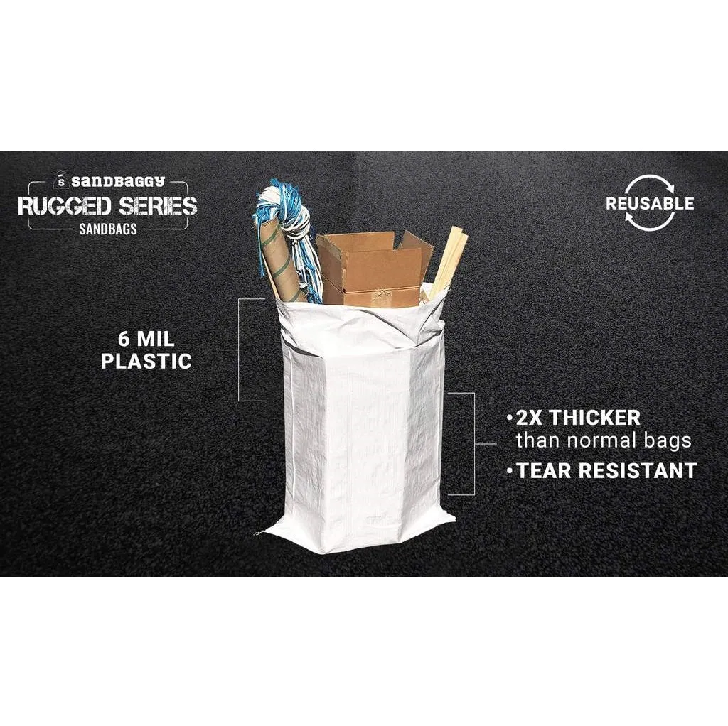 31" x 45" Large Sandbags [100 lbs Capacity] - 6 Mil Contractor Trash Bags