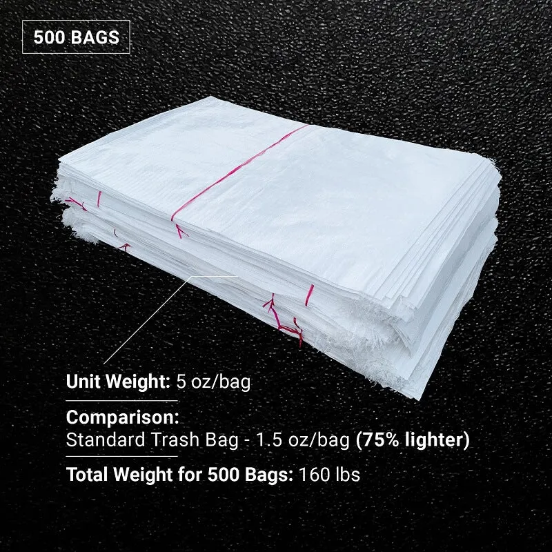 31" x 45" Large Sandbags [100 lbs Capacity] - 6 Mil Contractor Trash Bags