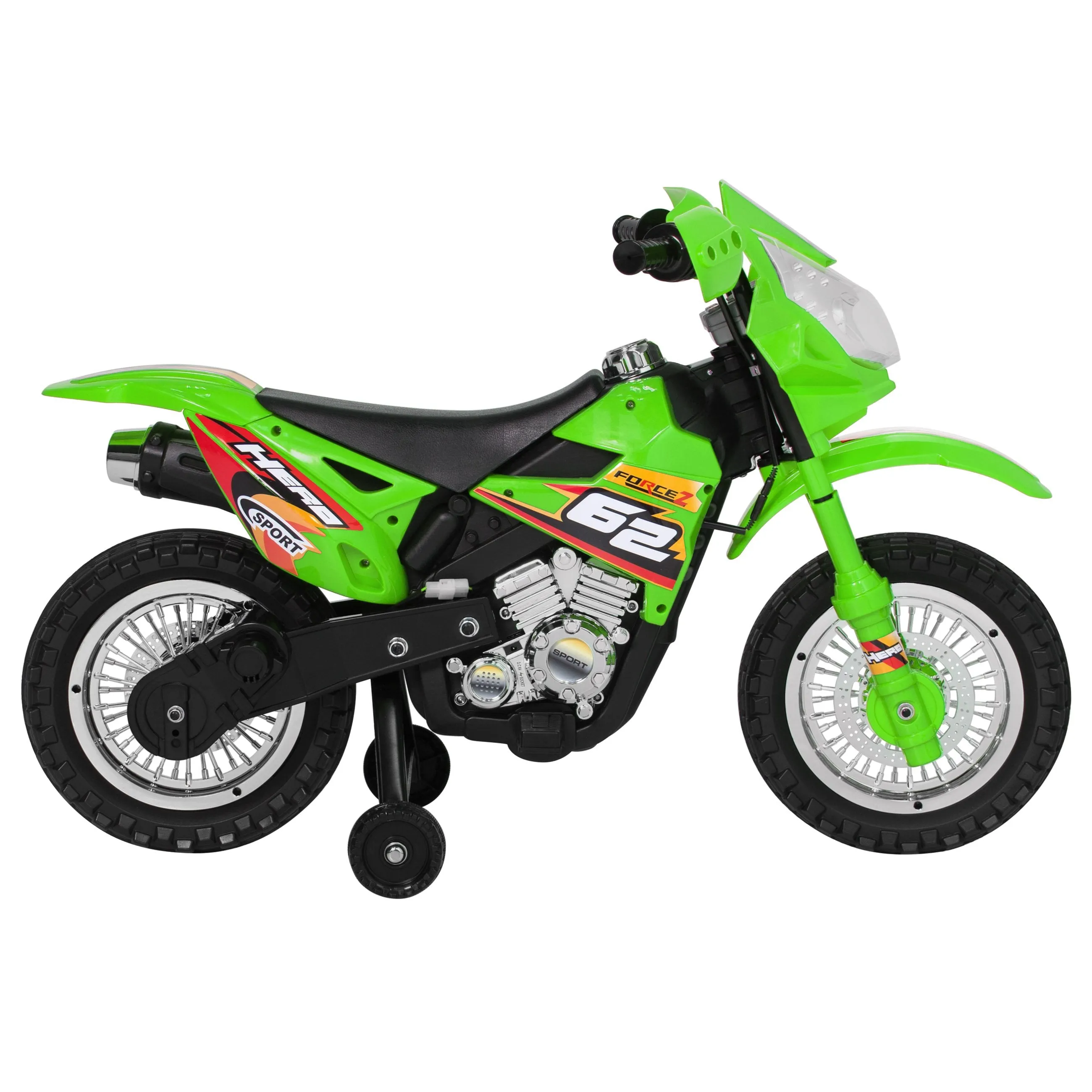 6V Kids Electric Ride-On Motorcycle Toy w/ Training Wheels, Lights, Music