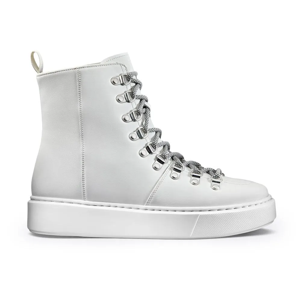 7CM / 2.76 Inches CMR CHAMARIPA Women's High Top Leather Wedge Sneakers