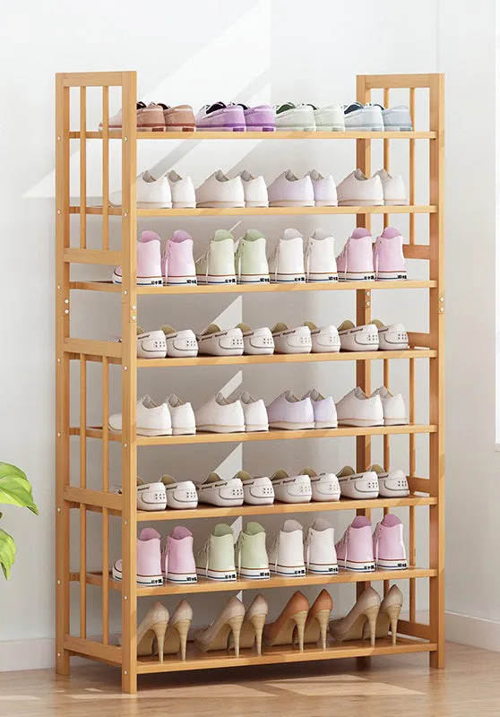 8-Tier Bamboo Shoe Rack Shoe Storage Organizer