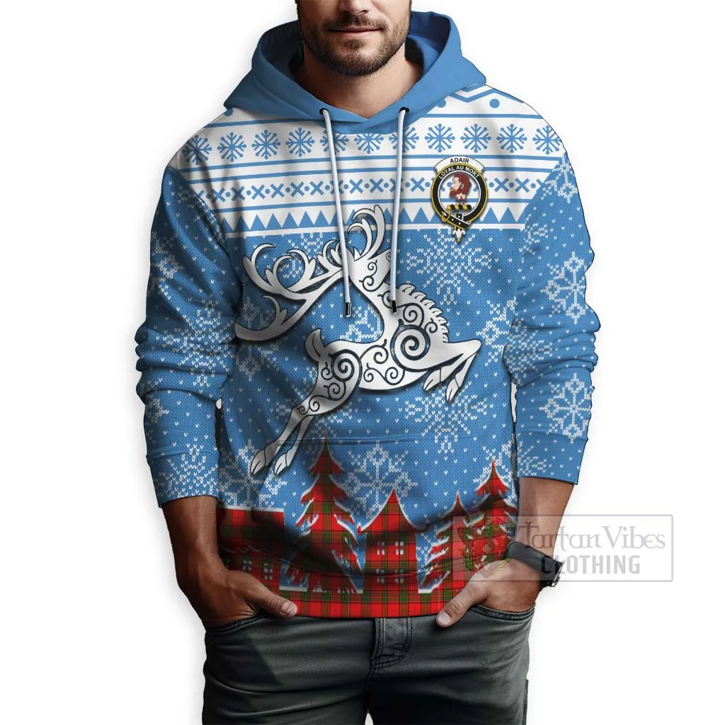 Adair Clan Christmas Hoodie Celtic Reindeer Style