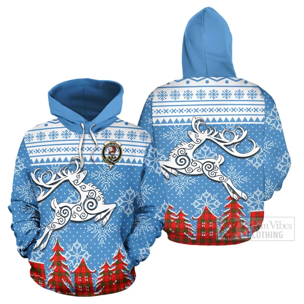 Adair Clan Christmas Hoodie Celtic Reindeer Style