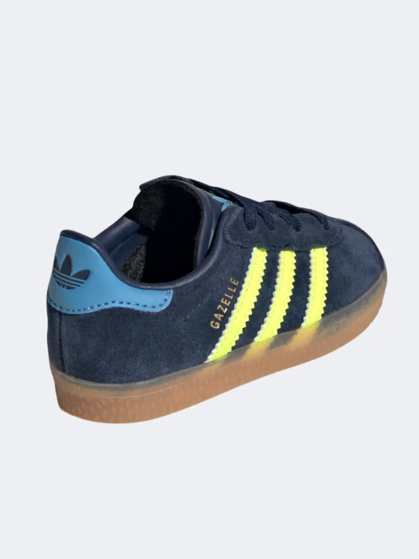 Adidas Gazelle Cf Infant Boys Original Shoes Night Indigo/Yellow