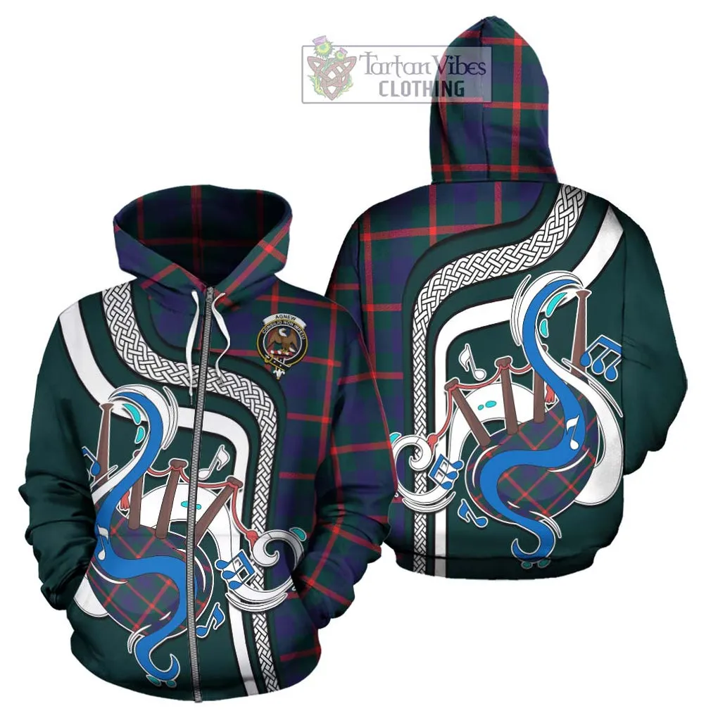 Agnew Tartan Hoodie with Epic Bagpipe Style