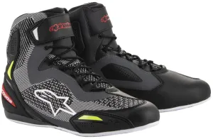 Alpinestars Men’s Faster-3 Rideknit Black, Grey and Fluorescent Yellow Riding Shoes