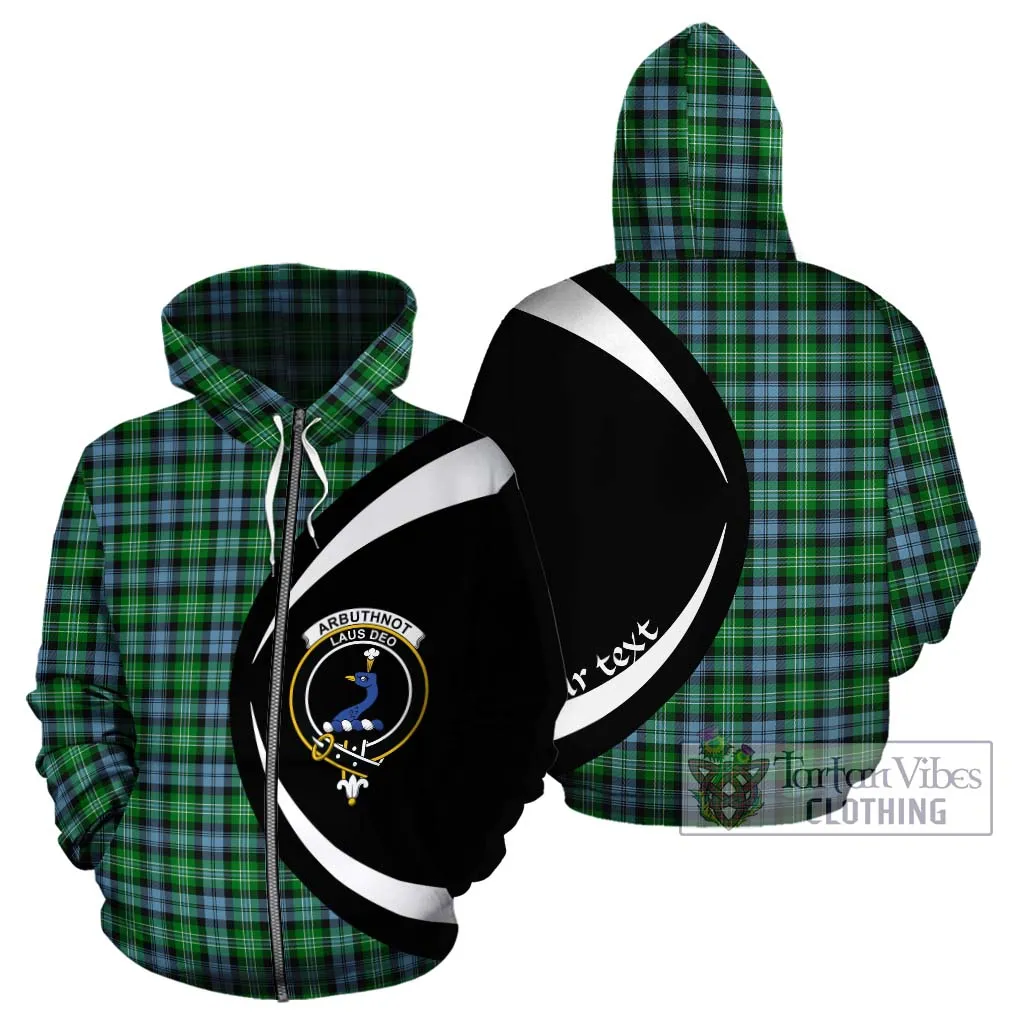 Arbuthnot Ancient Tartan Hoodie with Family Crest Circle Style