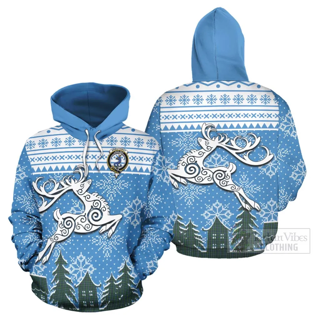 Arbuthnot Clan Christmas Hoodie Celtic Reindeer Style