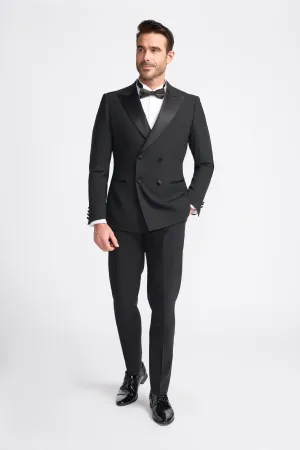 Aspen Black Double Breasted Two Piece Suit