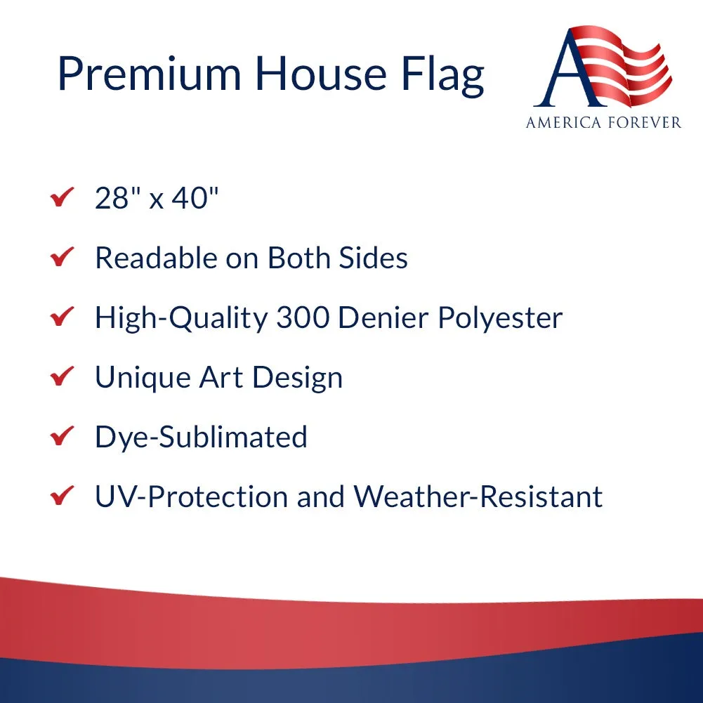 At The Basketball Court Double Sided House Flag