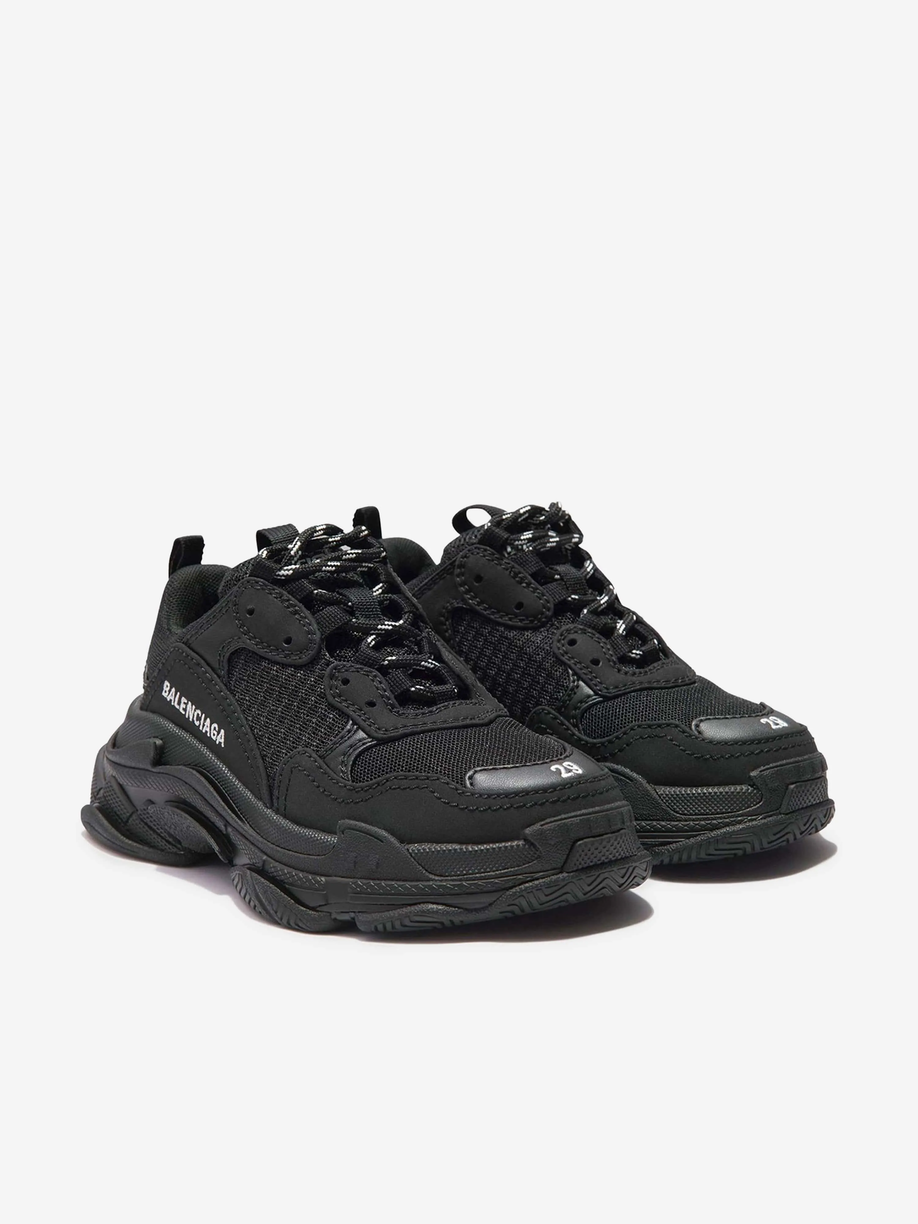 Balenciaga Kids Triple S Trainers in Black