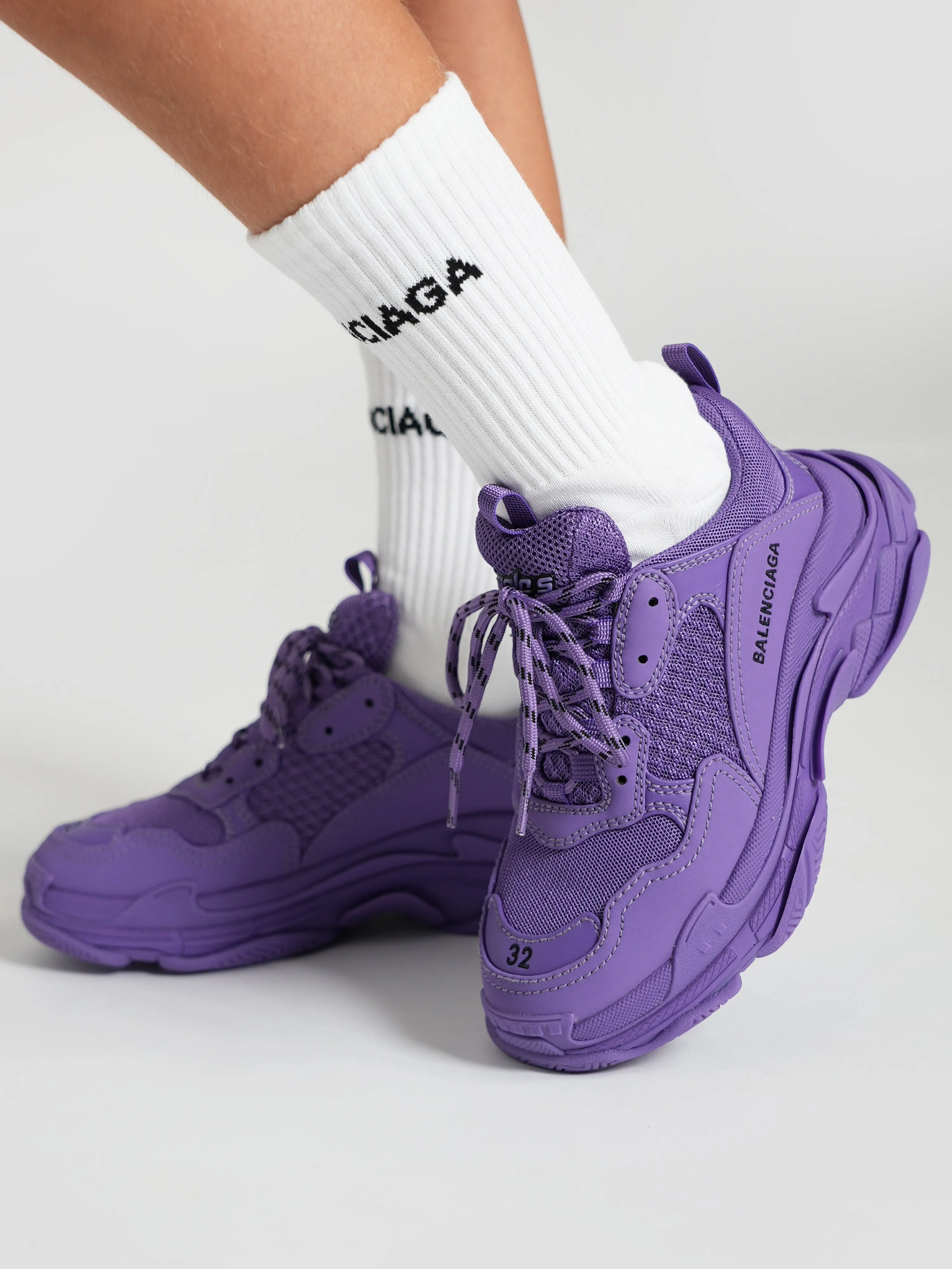 Balenciaga Kids Triple S Trainers in Purple