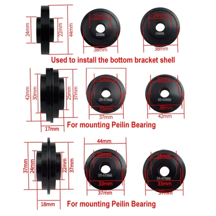 BIKERSAY BT040S3 Bicycle Press-in Type Axis Bracket Static Installation Removal Tool Set, Simple Edition