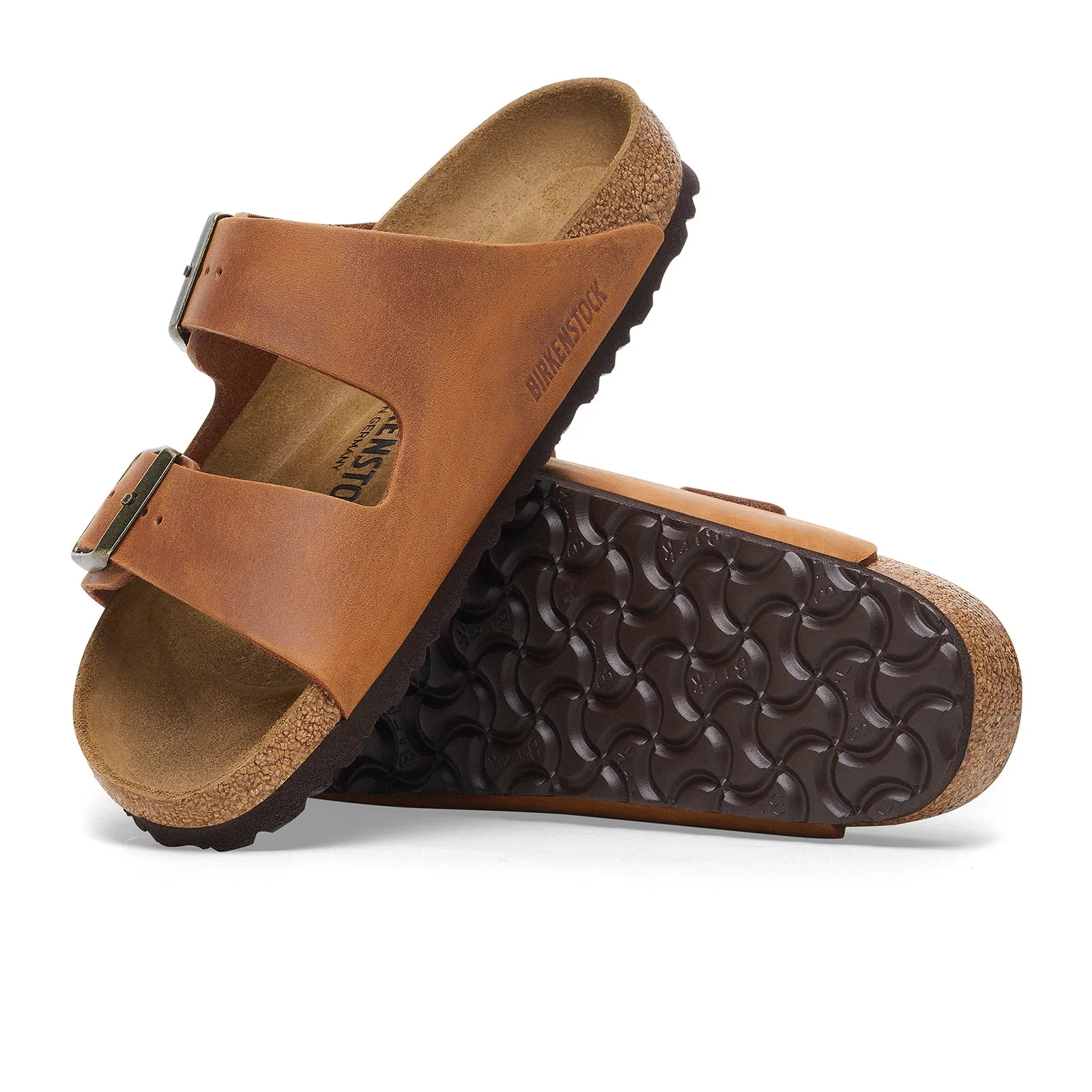 Birkenstock Arizona Slide Sandal (Men) - Cognac Oiled Leather