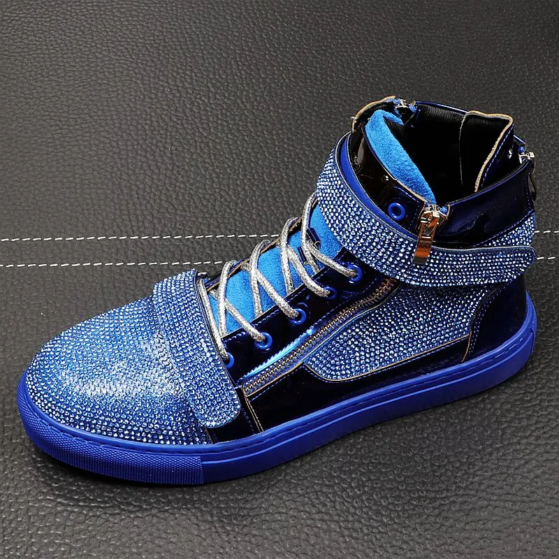 Casual Microfiber Rhinestone Decoration High Top Sneakers