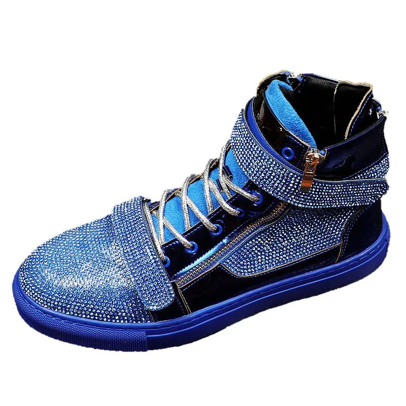 Casual Microfiber Rhinestone Decoration High Top Sneakers