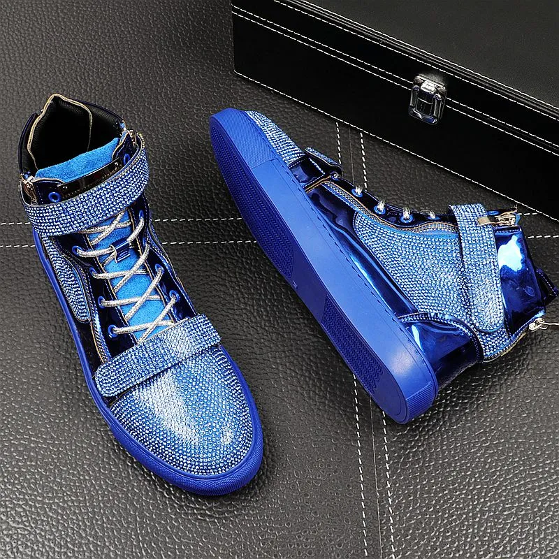 Casual Microfiber Rhinestone Decoration High Top Sneakers