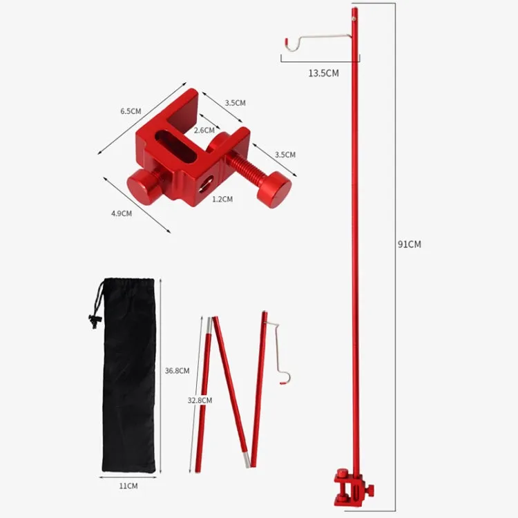 CLS Outdoor Aluminum Alloy Mini Simple Light Stand Camping Foldable Fixed Light Bracket(Black)