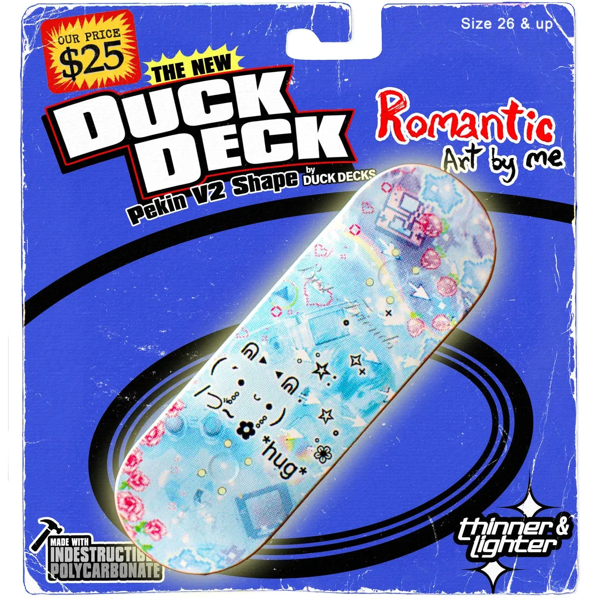 Duck Decks 32mm Ascii Hug Graphic Poly Fingerboard