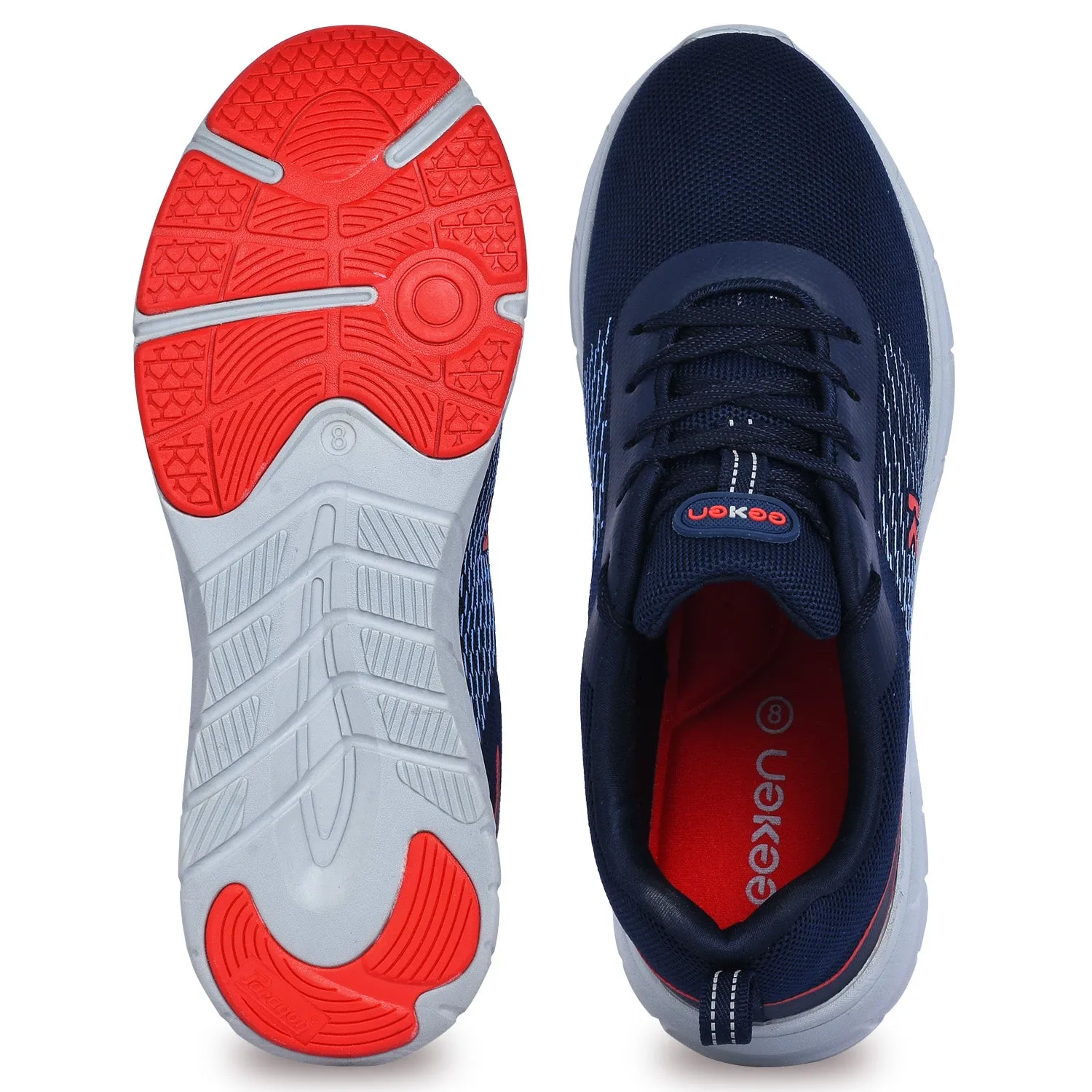 Eeken ESHGIA145 Navy Blue And Red Athleisure Shoes For Men