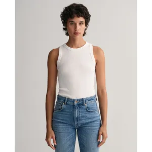 GANT Highneck Rib Tank In White 1407