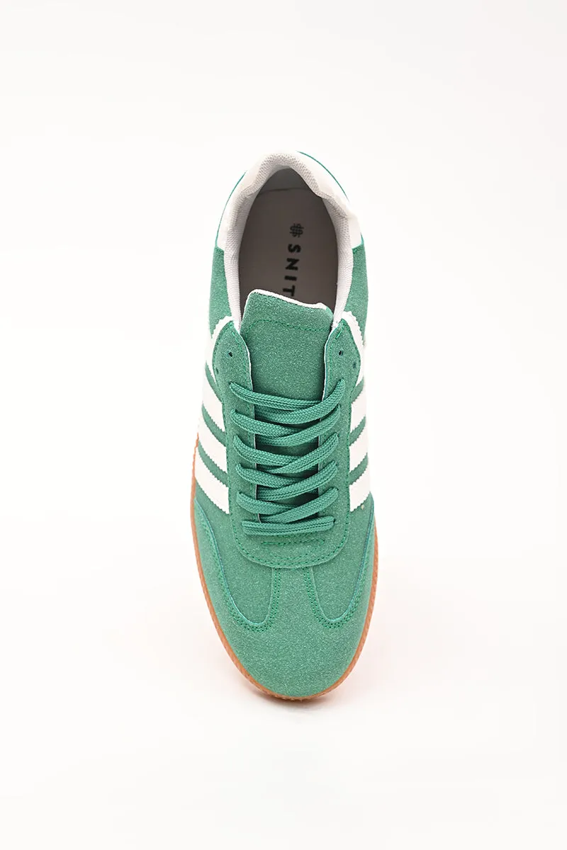 Green Textured Sneakers