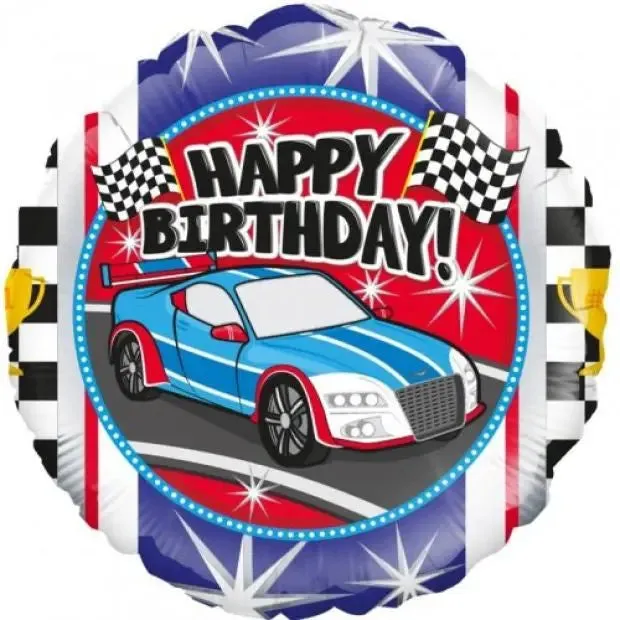 Happy Birthday Sports Car Foil Balloon