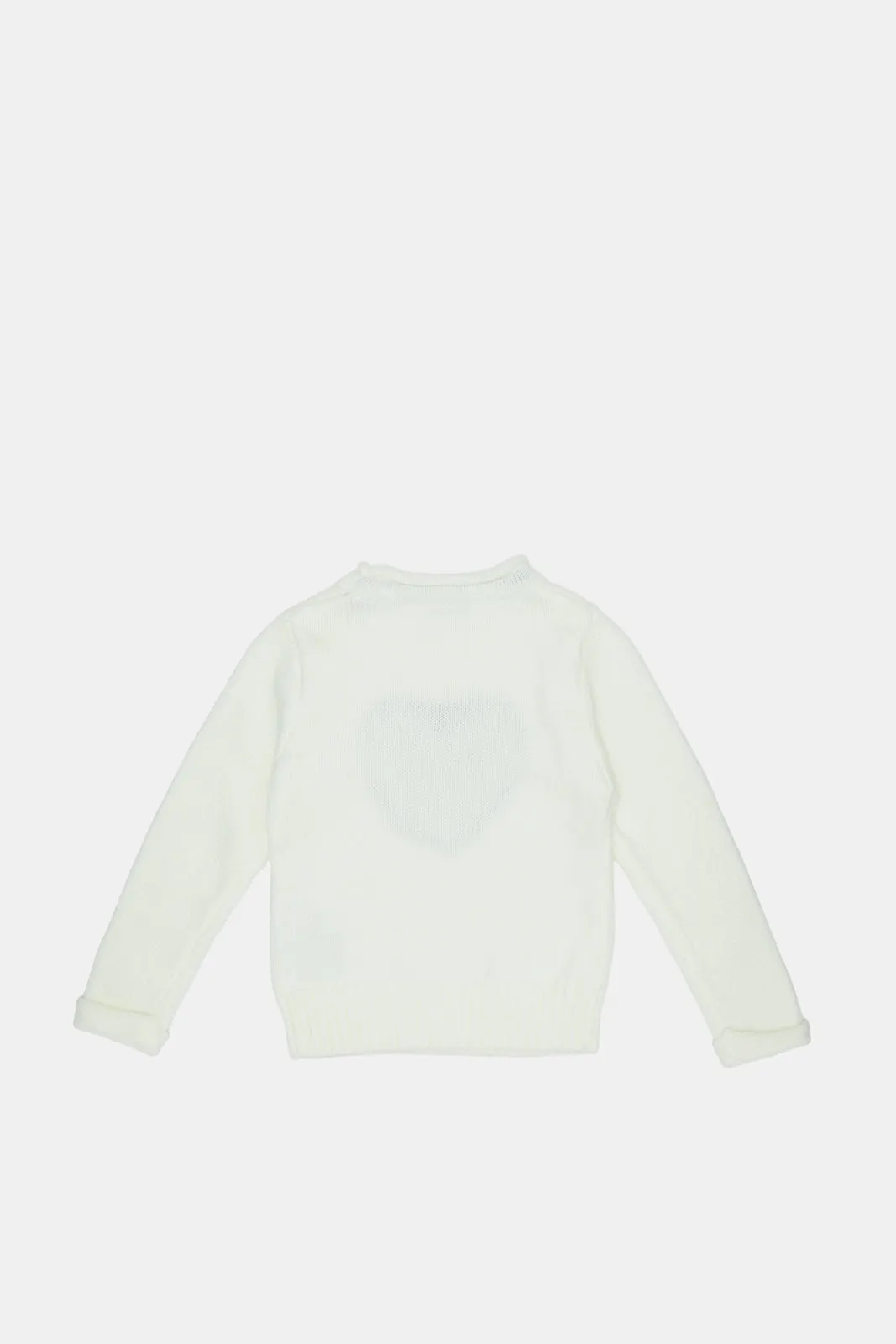 Infant Girls White Knitted Pullover