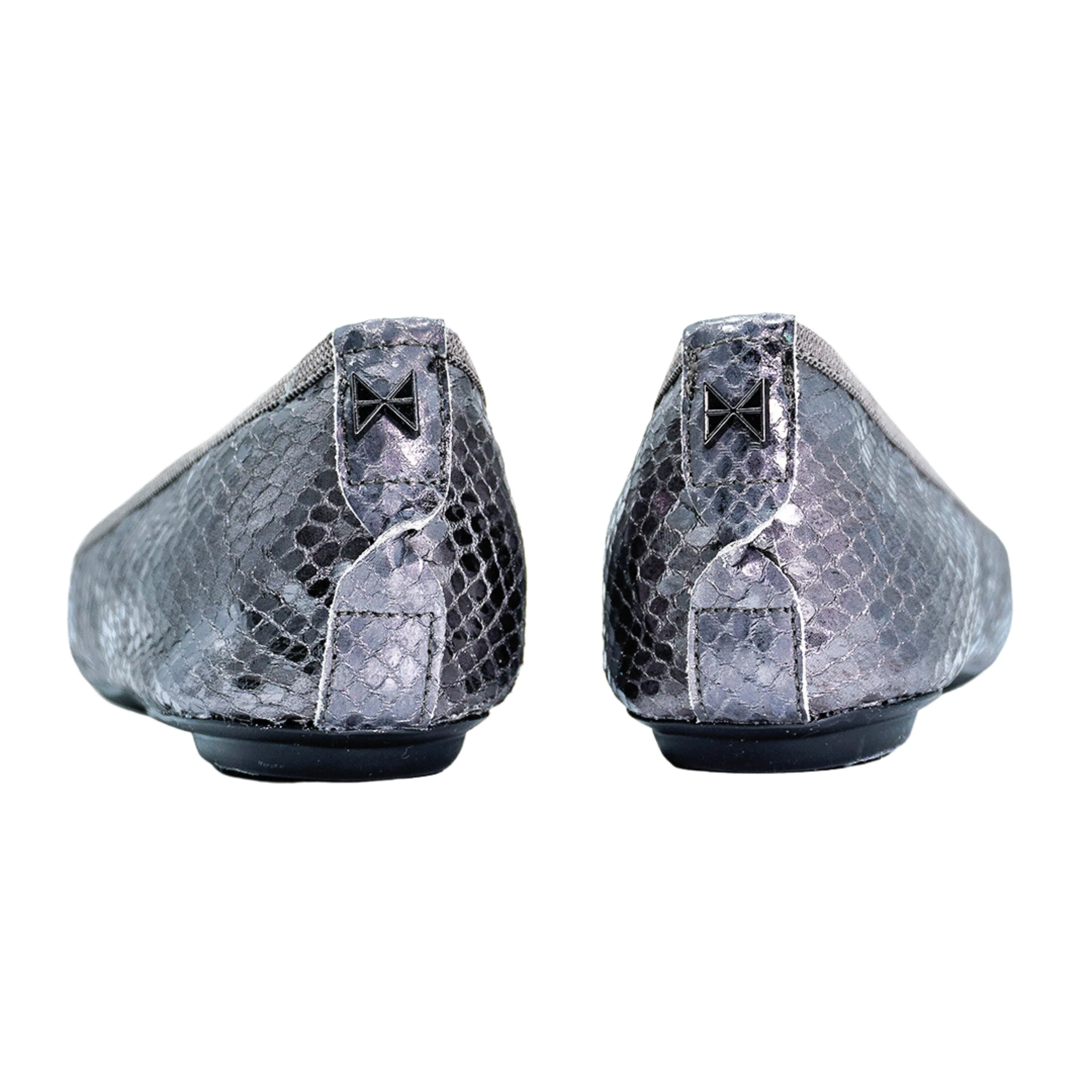 JANEY Ballet Flat Shoes - Pewter Snake