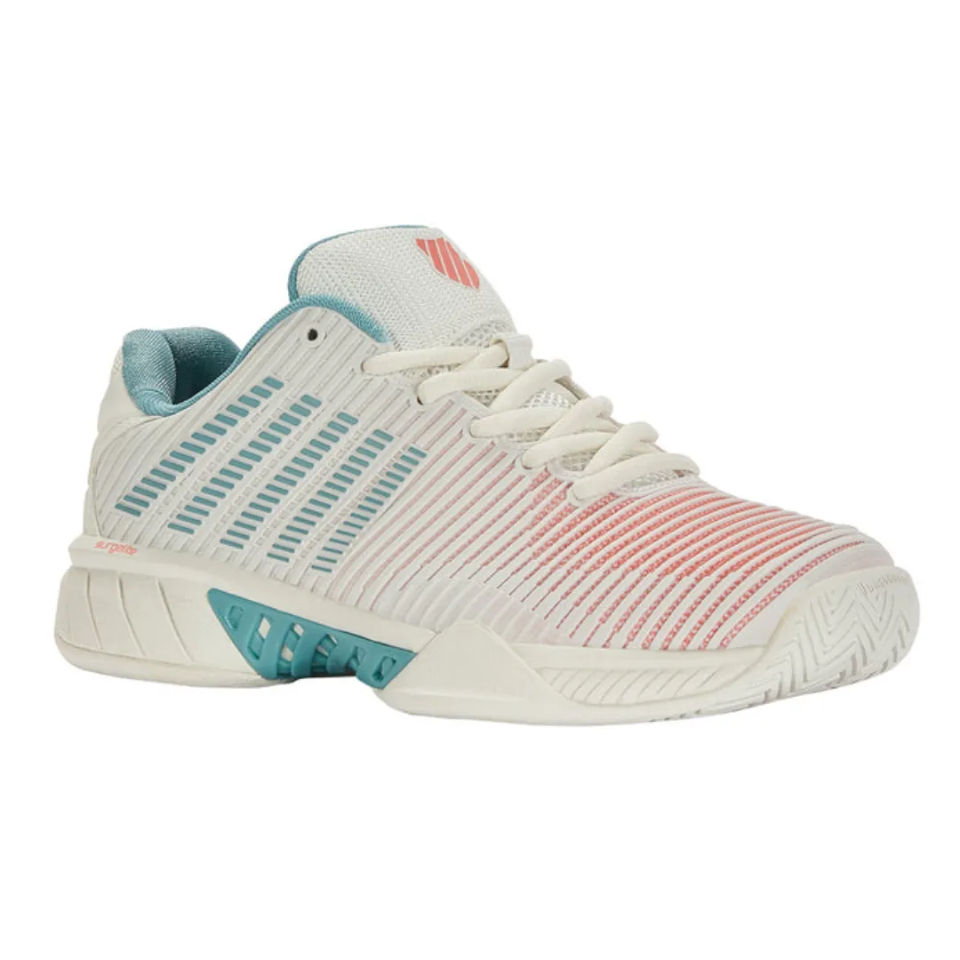 K Swiss Hypercourt Express 2 Women Tennis Shoes - Blanc De Blanc/Nile Blue/Desert Flower