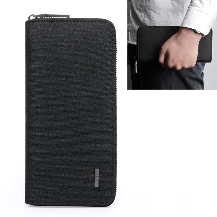 KAKA Men Long Wallet Oxford Cloth Hand Bag Simple Fashion Student Wallet(Black)