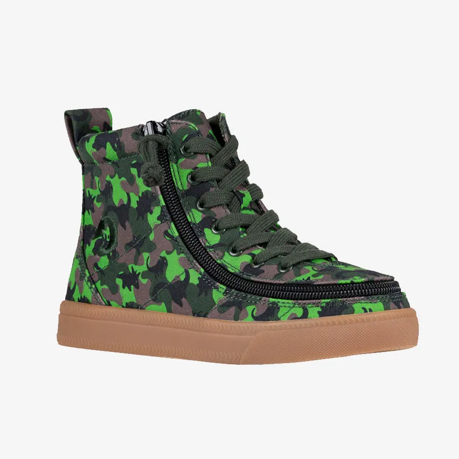 Kids Green Dino BILLY Classic Lace High Tops Medium