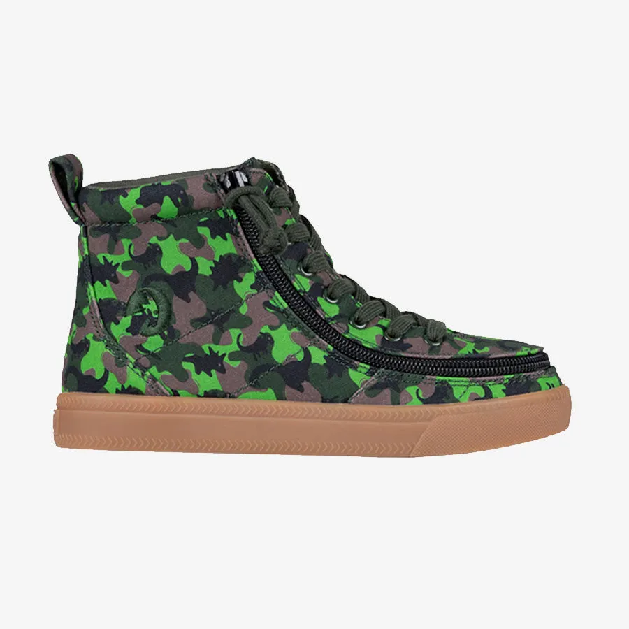 Kids Green Dino BILLY Classic Lace High Tops Medium