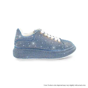 KINGDOM-2  SNEAKER W/ ALL COVERED STONES - DENIM