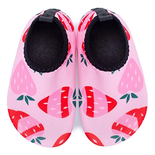 L-RUN Soft Barefoot Shoes Aqua Socks for Girls Beach Swimming Surf Pool Pink 0-6 Month=EU15-16