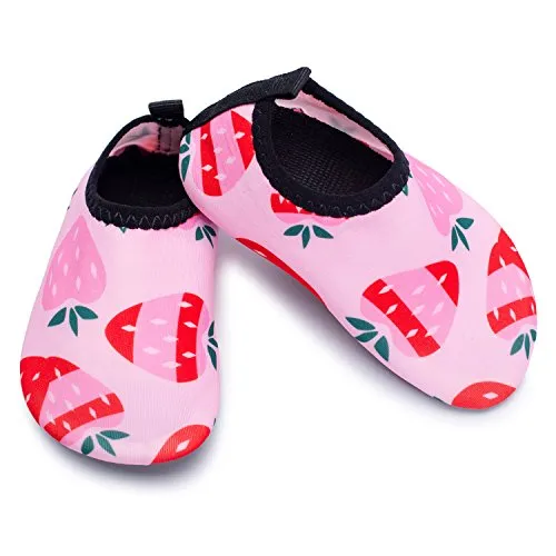 L-RUN Soft Barefoot Shoes Aqua Socks for Girls Beach Swimming Surf Pool Pink 0-6 Month=EU15-16