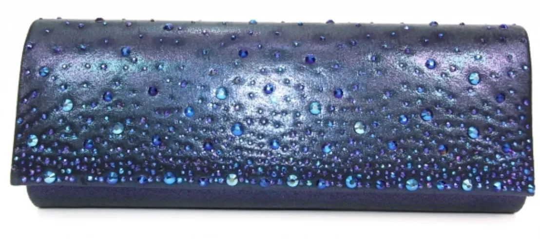 Lunar Argo ZLR402 Navy Rhinestone Clutch Bag