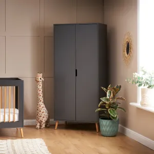 Maya Double Wardrobe - Slate & Natural