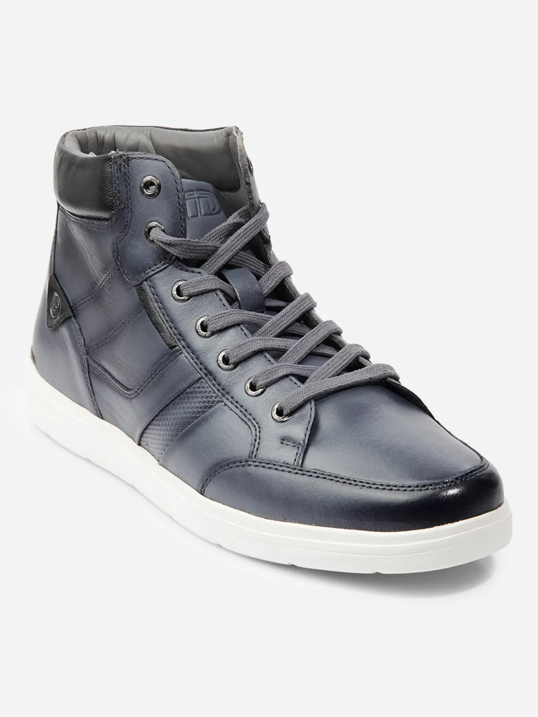 Men Grey Leather Sneaker (ID3089)