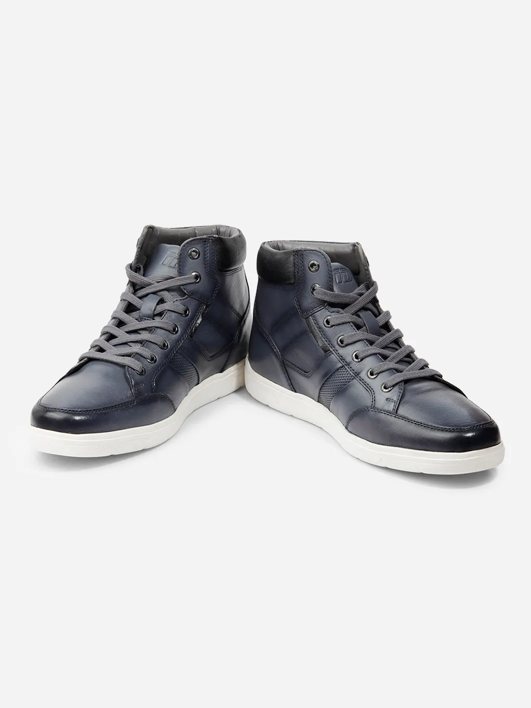 Men Grey Leather Sneaker (ID3089)