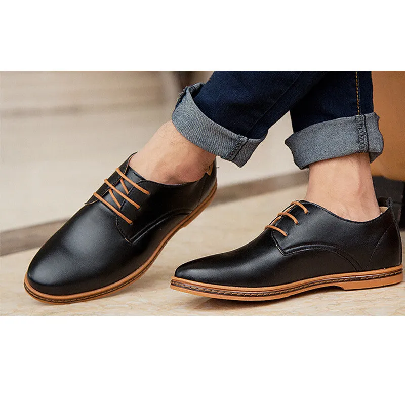 Men Shoes Leather Casual Lace up Brown Black Cheap Men Dress Shoes Oxford Men leather shoes