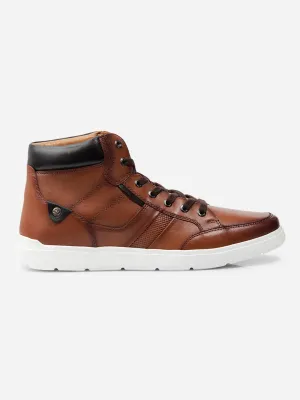 Men Tan Leather Sneaker (ID3089)