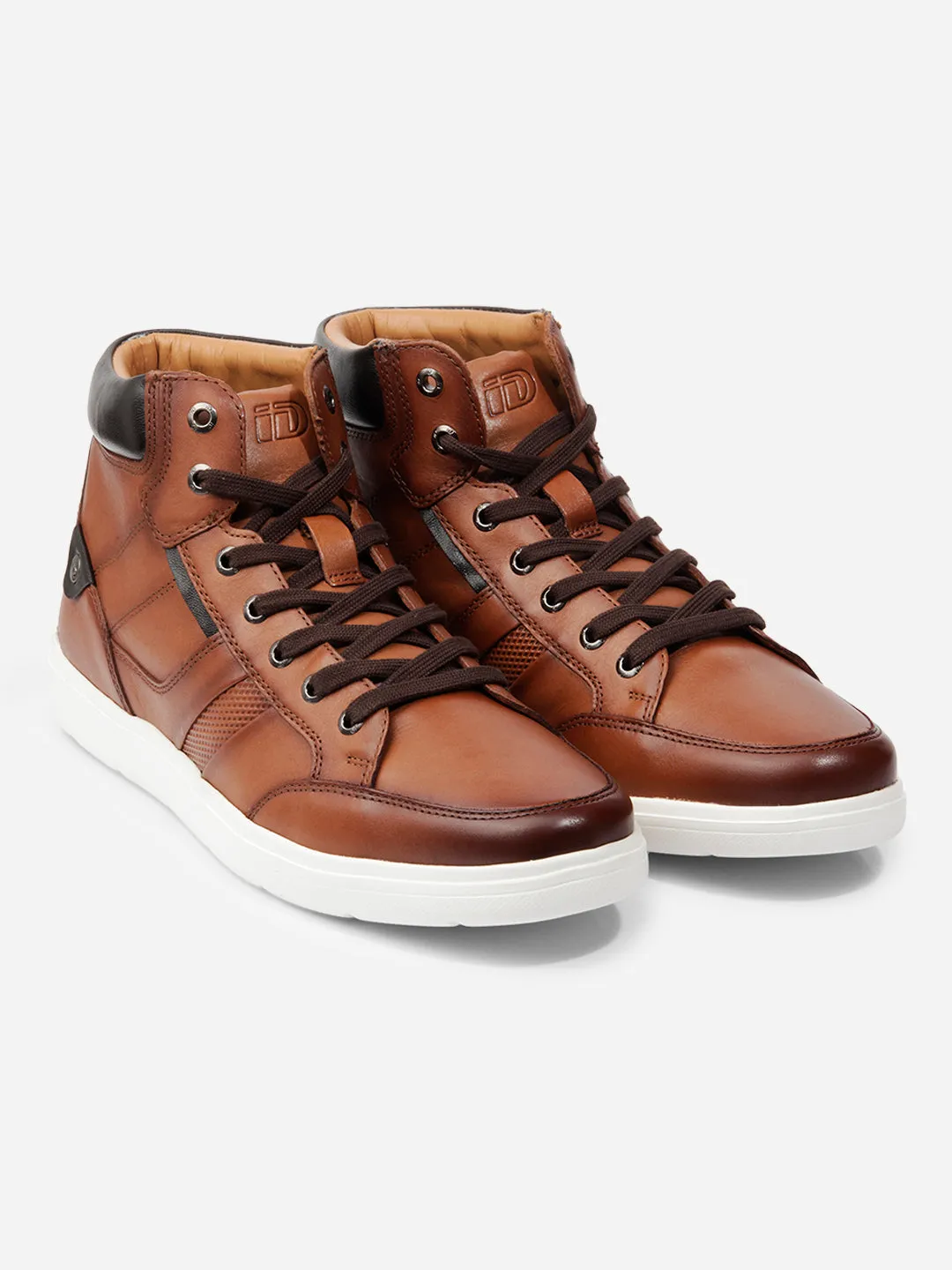 Men Tan Leather Sneaker (ID3089)