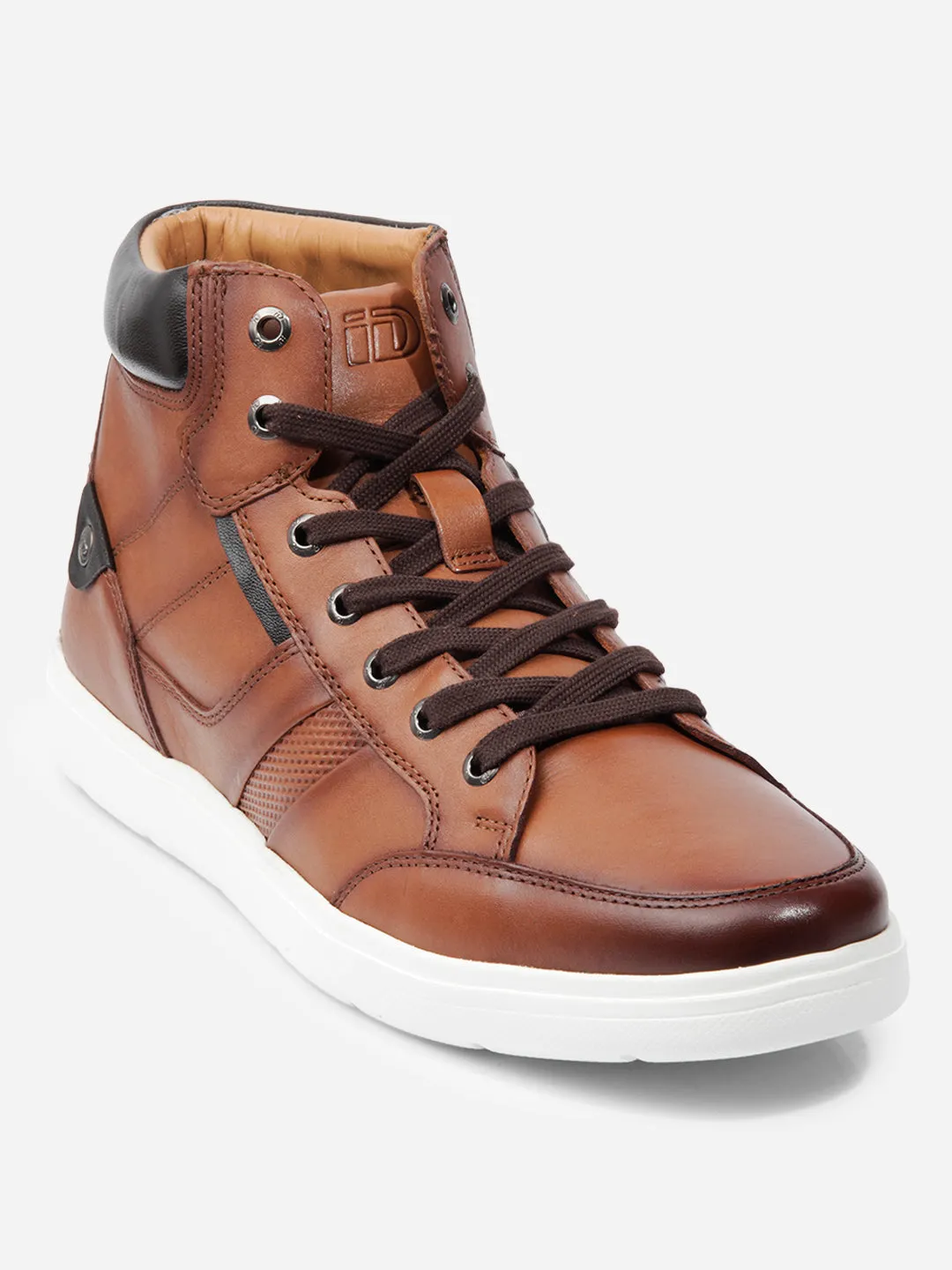 Men Tan Leather Sneaker (ID3089)