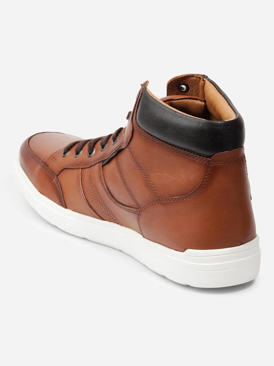 Men Tan Leather Sneaker (ID3089)