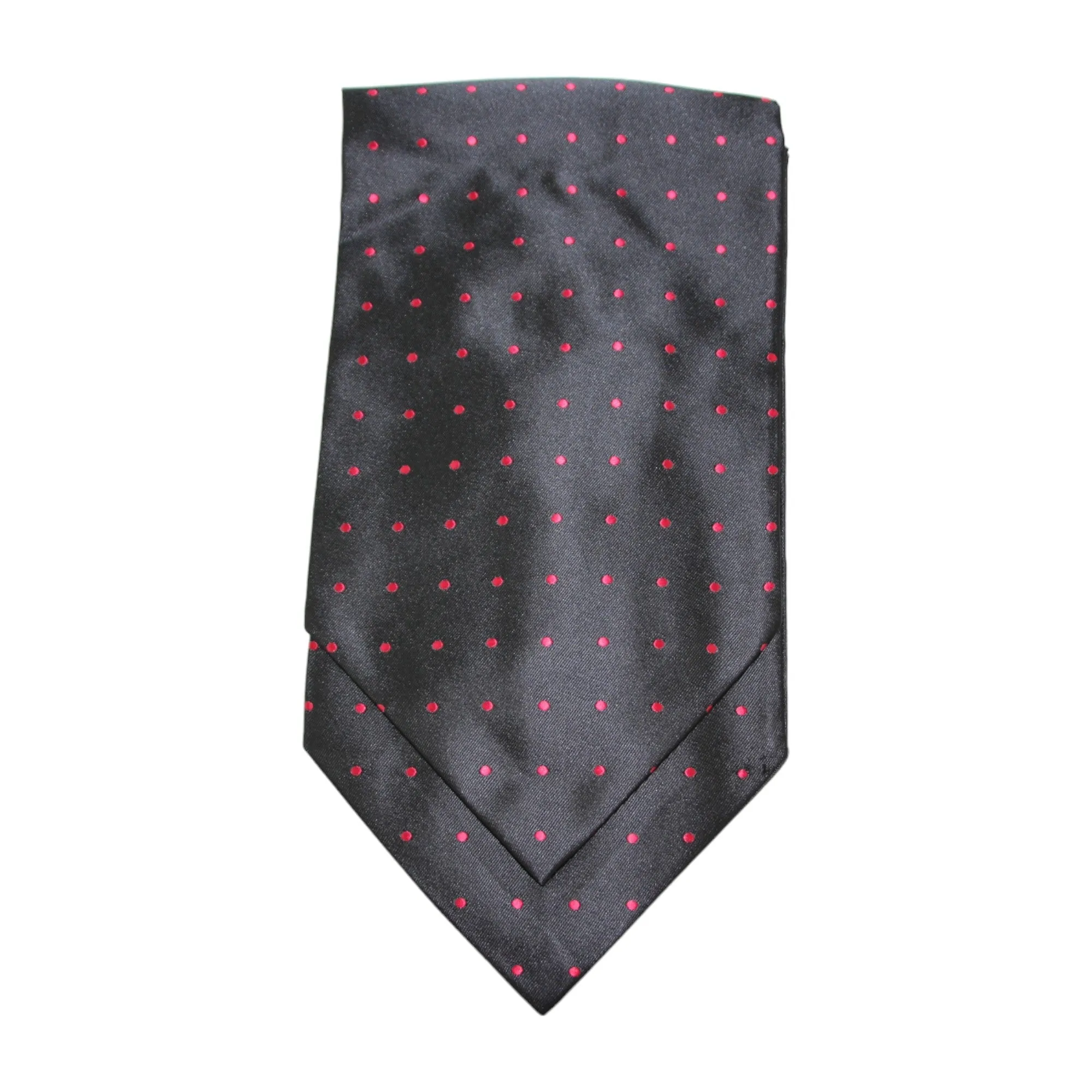 Mens Black & Red Small Polka Dot Cravat