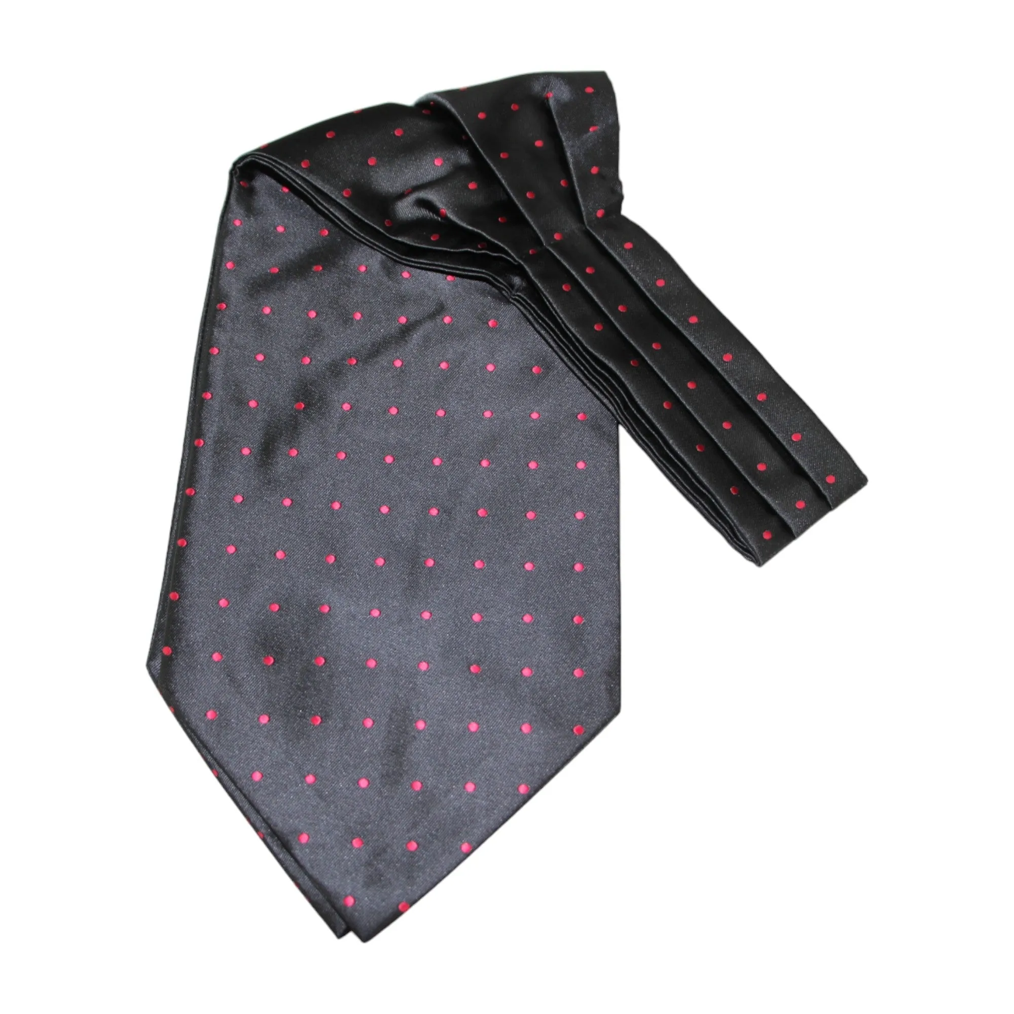 Mens Black & Red Small Polka Dot Cravat