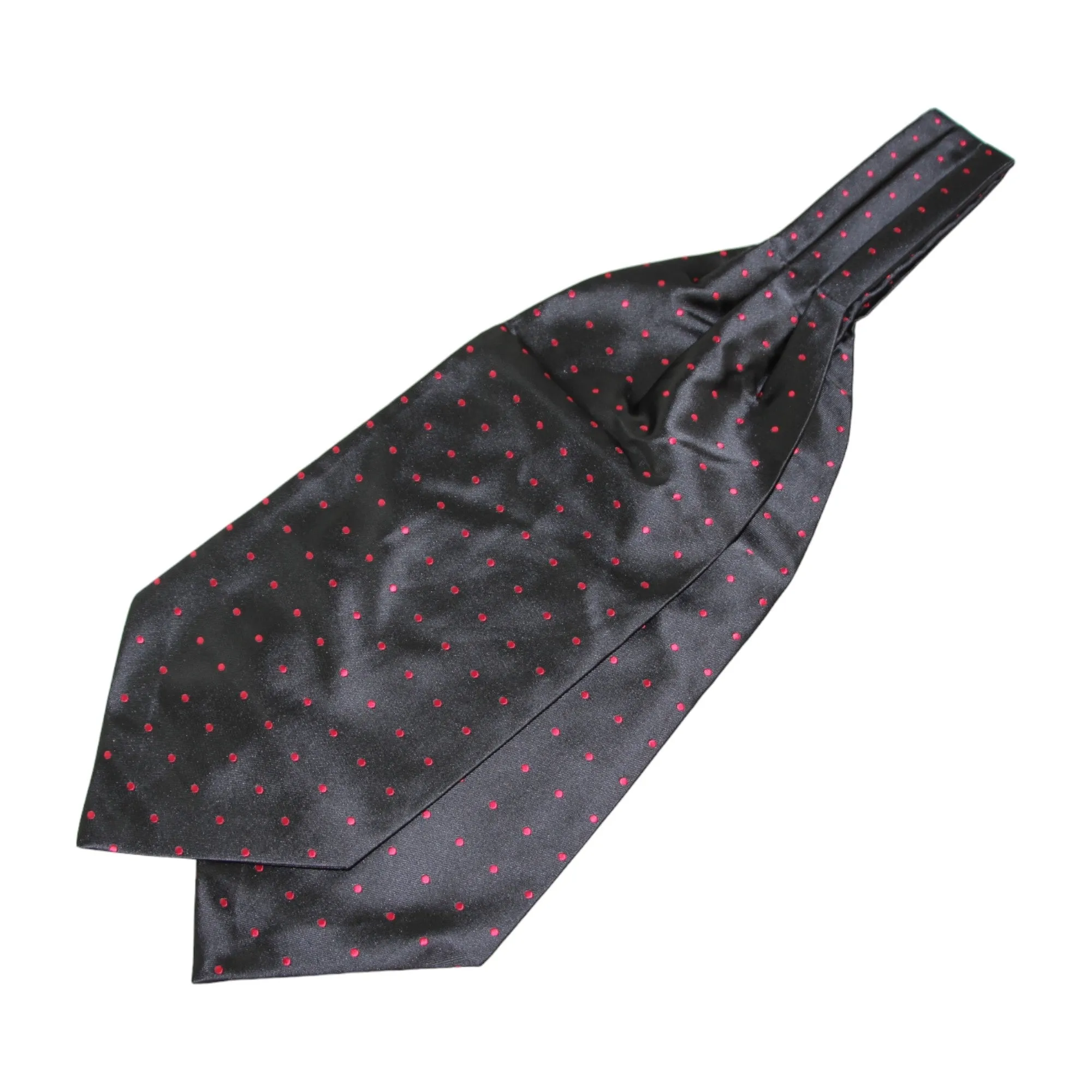 Mens Black & Red Small Polka Dot Cravat