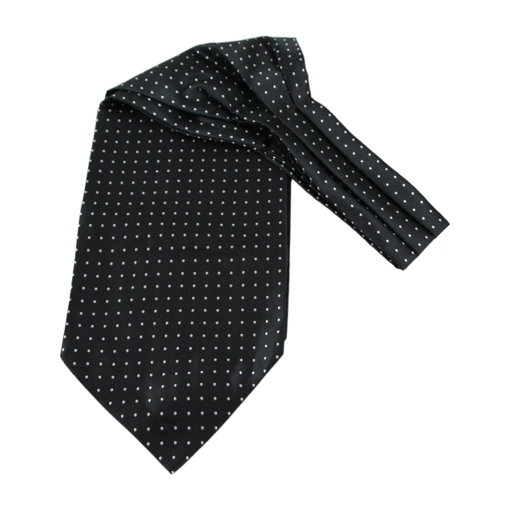 Mens Black & Silver Mini Polka Dot Cravat